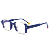 Sinjin Round Acetate Personalized Eyeglasses Frames Round Frames Southood Blue Square