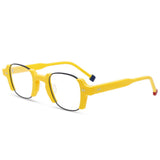 Sinjin Round Acetate Personalized Eyeglasses Frames Round Frames Southood Yellow Square