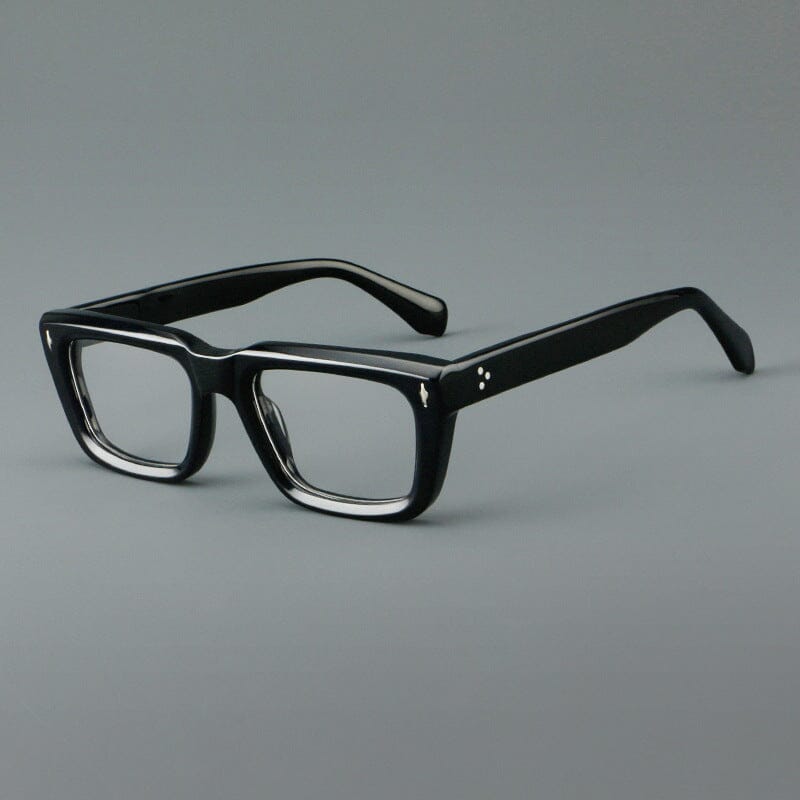 Sutton Retro Rectangle Acetate Glasses Frame Rectangle Frames Southood Black