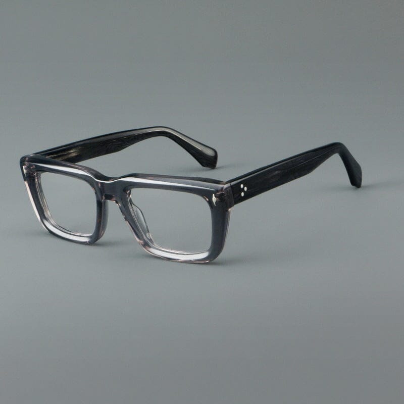Sutton Retro Rectangle Acetate Glasses Frame Rectangle Frames Southood Gray