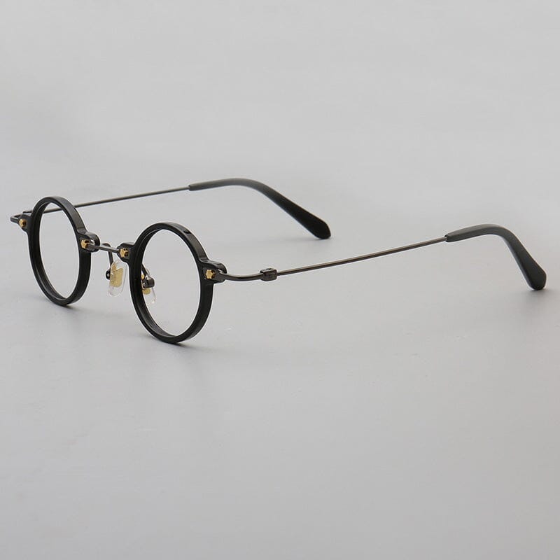 Tatsuo Retro Small Round Acetate Eyeglasses Round Frames Southood Black