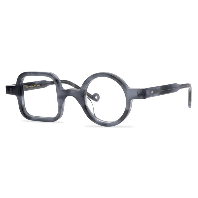 Timo Premium Series Retro Handmade Glasses Frame Geometric Frames Southood Grey Stripe