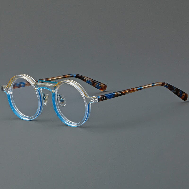 Van Retro Round Acetate Glasses Frame Round Frames Southood Blue