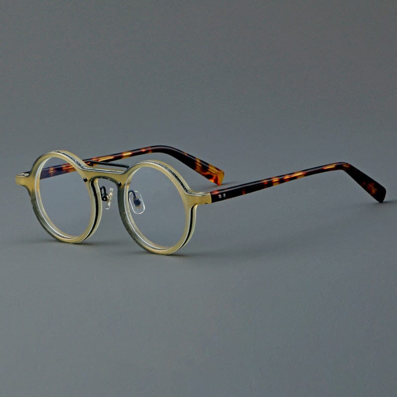 Van Retro Round Acetate Glasses Frame Round Frames Southood Yellow