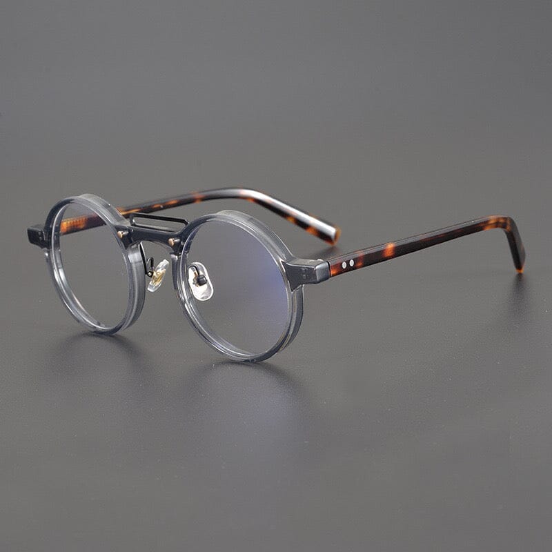 Van Vintage Round Acetate Optical Glasses Frame Round Frames Southood Grey-leopard