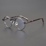 Van Vintage Round Acetate Optical Glasses Frame Round Frames Southood Grey-leopard