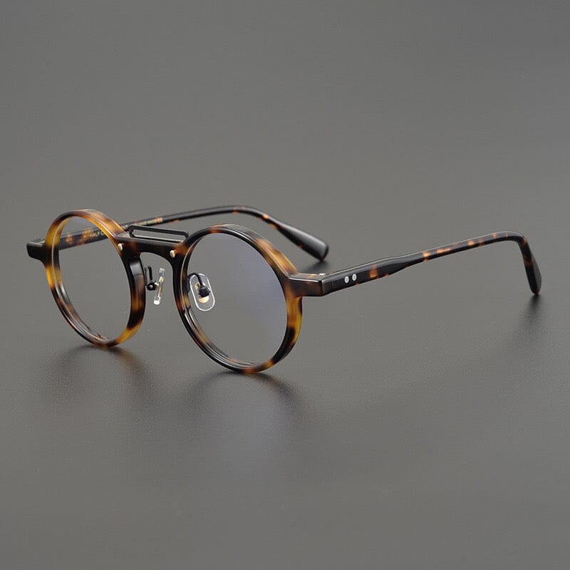 Van Vintage Round Acetate Optical Glasses Frame Round Frames Southood New-leopard