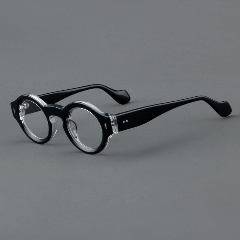 Yuki Vintage Acetate Glasses Frame Round Frames Southood Black Clear