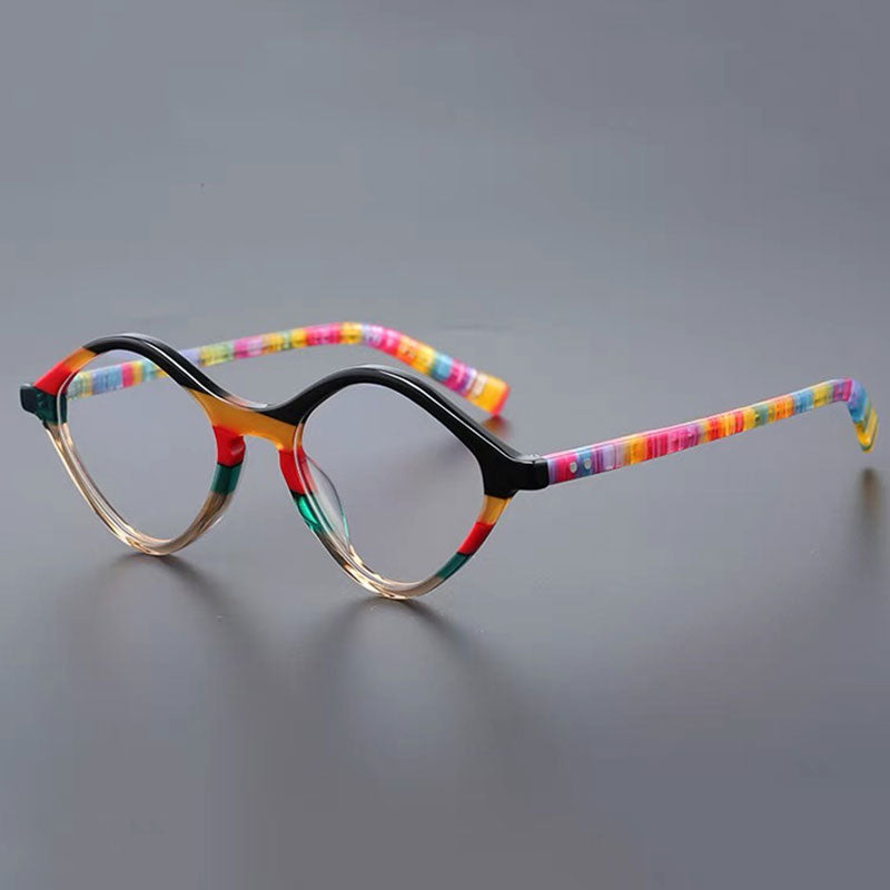 Ray Retro Color Stripe Acetate Glasses Frame