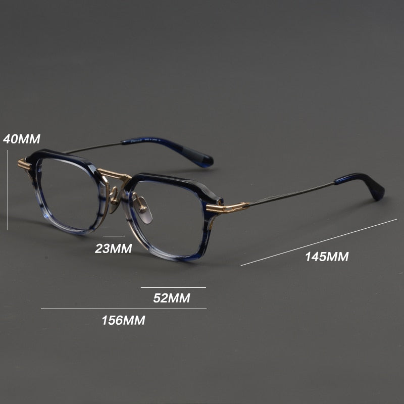 Fezell Vintage Titanium Acetate Glasses Frame
