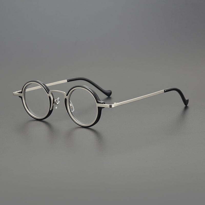 Denver Acetate Glasses Frame Round Frames Southood Black Silver