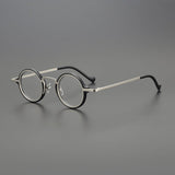 Denver Acetate Glasses Frame Round Frames Southood Black Silver