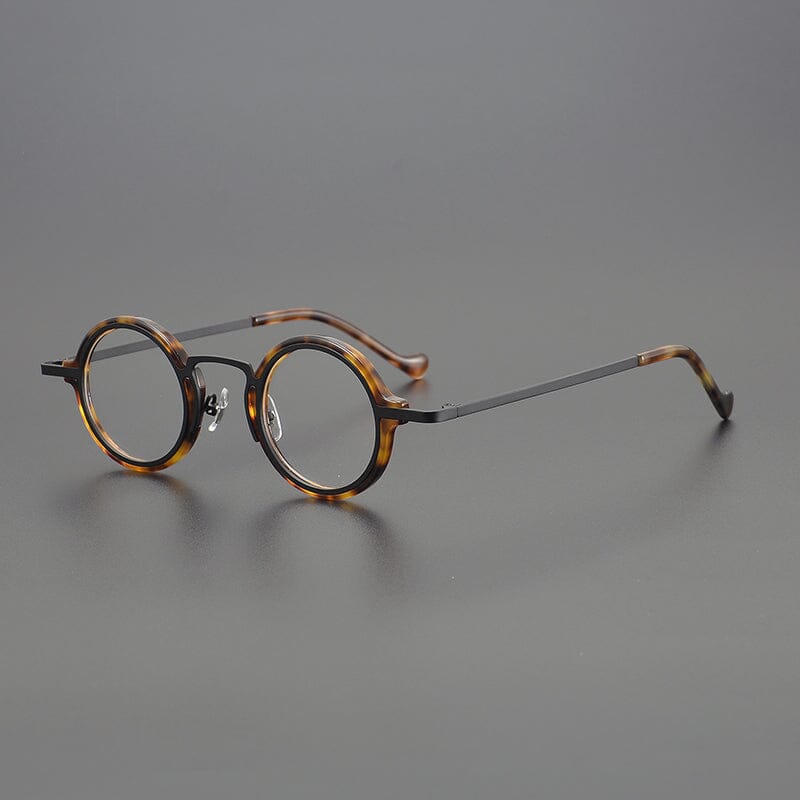 Denver Acetate Glasses Frame Round Frames Southood Leopard Black