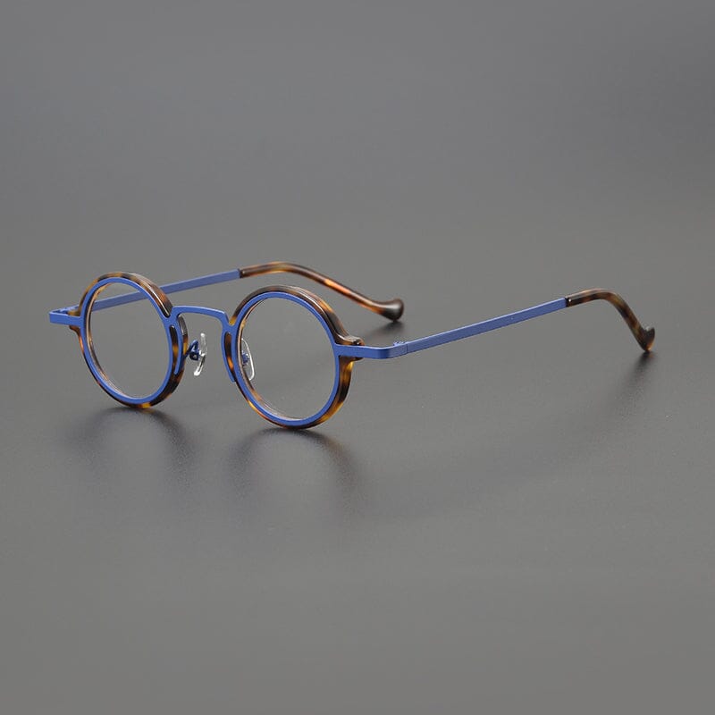 Denver Acetate Glasses Frame Round Frames Southood Leopard Blue