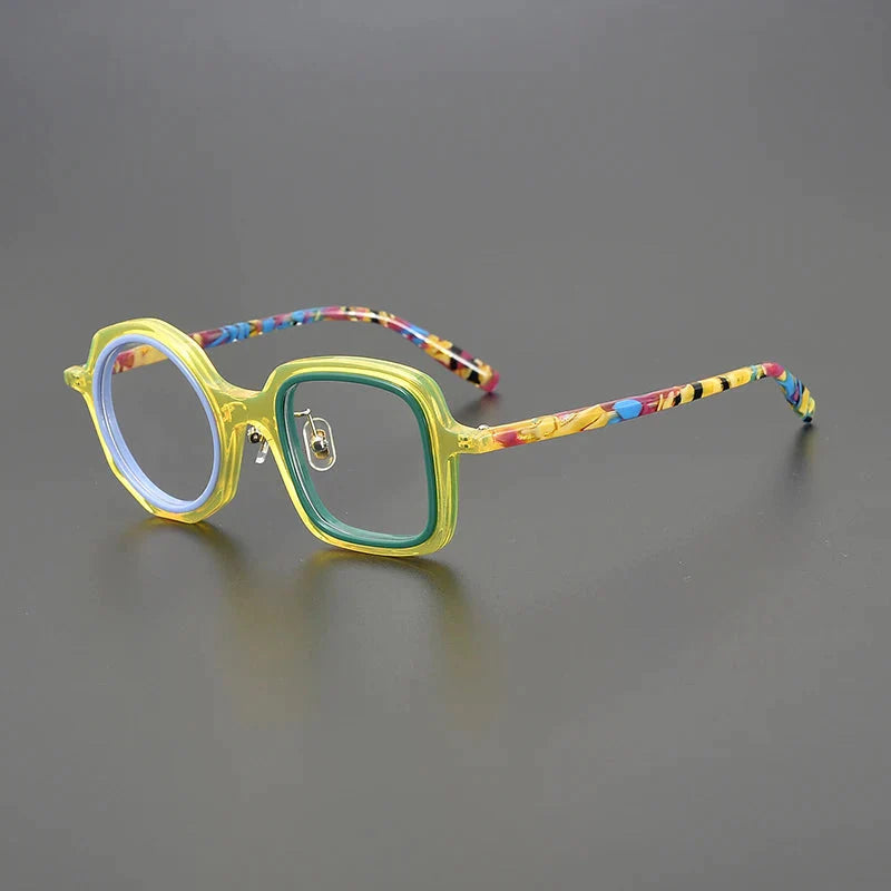 Fionn Acetate Glasses Frame Geometric Frames Southood Yellow