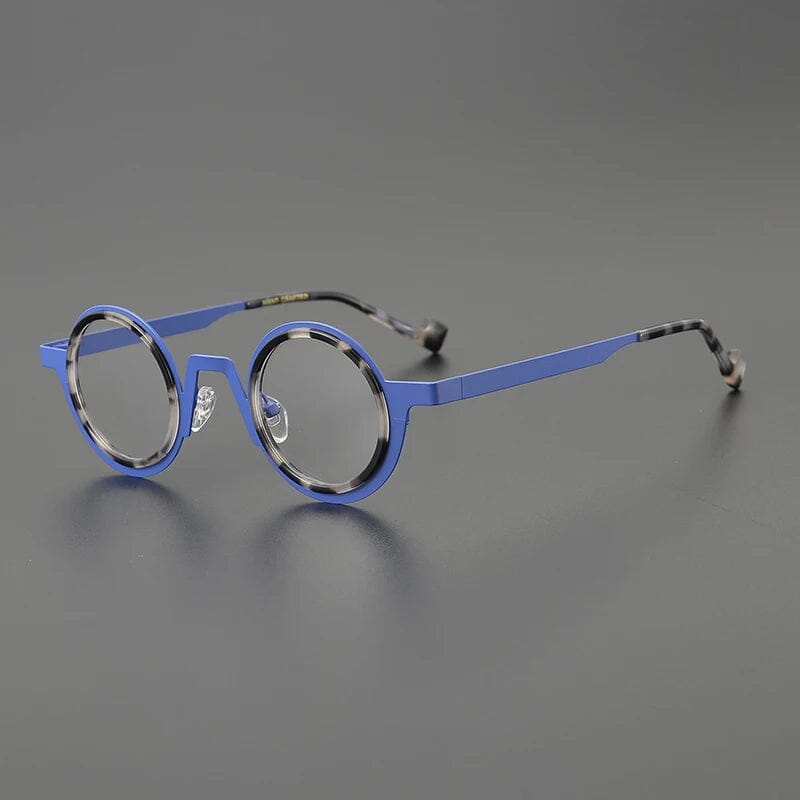 Jago Titanium Acetate Round Glasses Frame Round Frames Southood Blue