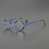 Jago Titanium Acetate Round Glasses Frame Round Frames Southood Blue