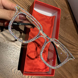 Women Rhinestone Blu-ray Glasses