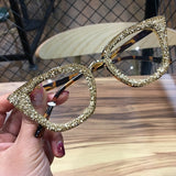 Olga Rhinestones Cat Eye Glasses Frame