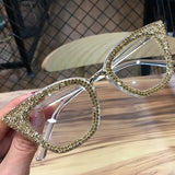 Olga Rhinestones Cat Eye Glasses Frame