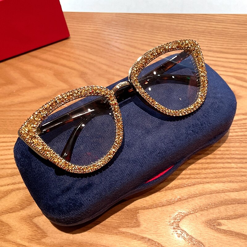 Jahnelle Cat eye Rhinestone Blue Light Frame