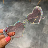 Eboni Rhinestone Heart Sunglasses