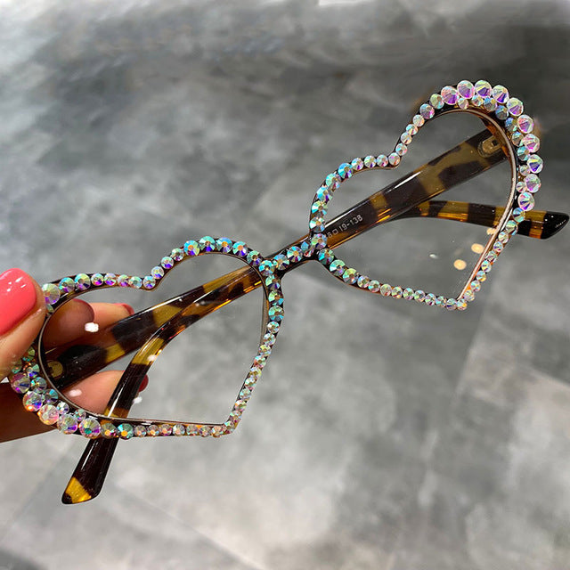 Eboni Rhinestone Heart Sunglasses
