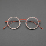 Parson Round Acetate Titanium Glasses Frame