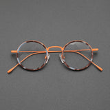Parson Round Acetate Titanium Glasses Frame