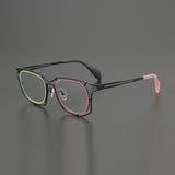 Lamb Colorful Geometric Titanium Glasses Frame