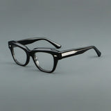 Wood Acetate Oval Retro Glasses Frame