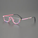 Musetti Retro Semi Titanium Glasses Frame