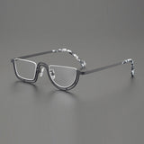 Musetti Retro Semi Titanium Glasses Frame