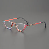 Musetti Retro Semi Titanium Glasses Frame