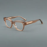 Wood Acetate Oval Retro Glasses Frame