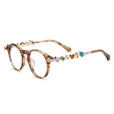 Opal Vintage Rhinesotne Cat Eye Glasses Frame