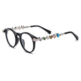 Opal Vintage Rhinesotne Cat Eye Glasses Frame