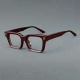 William Retro Rectangle Acetate Glasses Frame