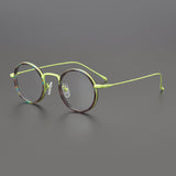 Parson Round Acetate Titanium Glasses Frame