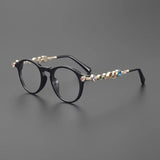 Opal Vintage Rhinesotne Cat Eye Glasses Frame