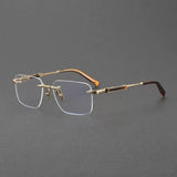 Aaron Retro Rimless Titanium Glasses Frame
