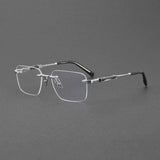 Aaron Retro Rimless Titanium Glasses Frame