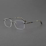 Aaron Retro Rimless Titanium Glasses Frame