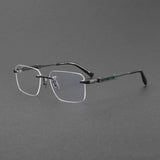 Aaron Retro Rimless Titanium Glasses Frame