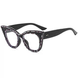 Jesicalin Vintage Rhinesotne Cat Eye Glasses Frame