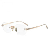 Spurs Retro Rimless Titanium Glasses Frame