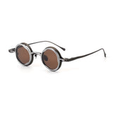 MO Round Titanium Glasses Frame With Magnetic Sunglasses Clips