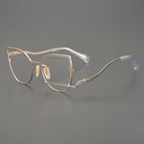 Liz Personality Cat Eye Metal Irregular Glasses Frame