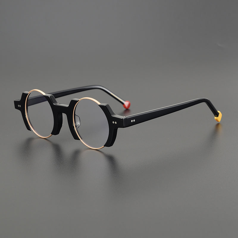 Sinjin Round Acetate Personalized Eyeglasses Frames – Fomoloo