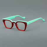 Ansel Vintage Square Acetate Glasses Frame Rectangle Frames Southood Red Green 